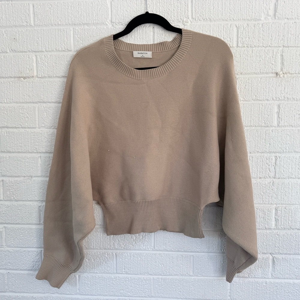 Babaton Beige Crew Neck Sweater